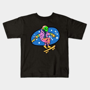 Alien on Skateboard Kids T-Shirt